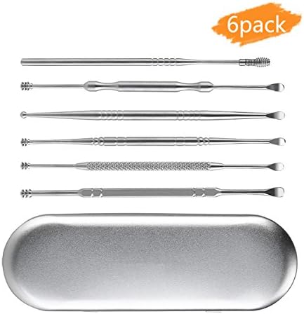 Ear Pick Ear Curette Earwax Removal with Storage Box(6Pcs)