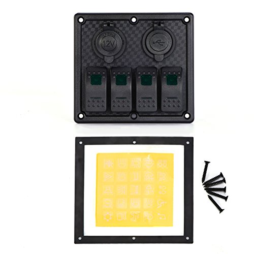 image for DCFlat 5 Pin 4 Gang / 6 Gang Car Marine Boat Circuit RV LED Rocker Swi