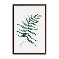 Framed Canvas Wall Art Green Leaves Canvas Prints Home Artwork Decoration for Living Room,Bedroom - 16x24 inches