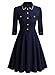 Missmay Women's Navy Style Retro Elegant 2/3 Sleeve Cocktail Party Swing Dress