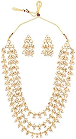 Zaveri Pearls Jewellery Set For Women (Golden) (ZPFK8725) price in