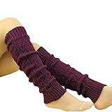 Oksale Women Warm Soft Crochet Knitted Boot Cover Cuff Leg Warmers (Purple)