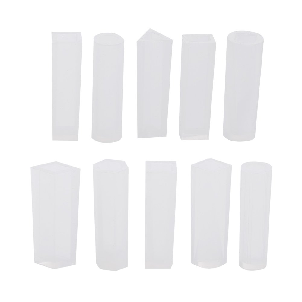 10 Pcs/Set DIY Jewely Cylinders Stripe Silicone Mold, Multifunctional Resin Pendant Making Mould Transparent Handcraft Jewelry