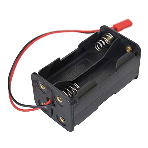 HobbySoar 02070 4 Cell AA Battery Container Case holder Pack Box with JST Plug Receiver for HSP Redcat 1/8 1/10 RC Nitro Power Car(Pack of 3)