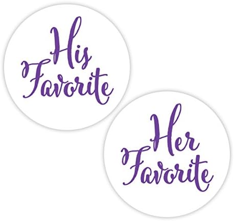 His Favorite & Her Favorite Wedding Stickers, Choose Your Colors, Wedding Favor Stickers (#376-PL)