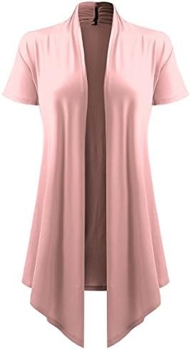 Dutebare Womens Short Sleeve Open Front Cardigan Lightweight Drape Cardigans