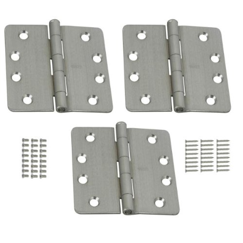 Stanley 821546 4 Inch 1/4 Radius Template Door Hinges Satin Chrome (Pack of 3) Pricepulse