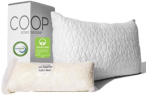 Cool Bamboo Pillow - Adjustable Shredded Memory Foam, Hypoallergenic (Queen/King Size Available)