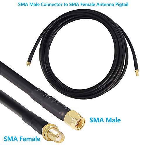 10 ft Low-Loss Coaxial Extension Cable (50 Ohm) SMA Male to SMA Female Connector, GEMEK Pure Copper Coax Cables - Antenna Lead Extender for 3G/4G/5G/LTE/ADS-B/Ham/GPS/WiFi/RF Radio Use (Not for TV) - Thumbnail 4