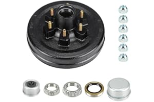 Youxmoto 12 x 2 Trailer Brake Drum Kit for 5200 lb Axles, 6 on 5.5 Trailer Brake Drum Assembly 6-Hole, 5.5" B. C for Dexter Rvs