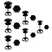 6 Pairs Stud Earrings Set, HOVEOX Brilliant Cut Round Clear Cubic Zirconia Inlaid Simulated Diamond Rhinestone Hypoallergenic Pierced Jewelry CZ Studs 0.1-0.3 inch for Unisex Teens (Black)