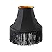 HEARTWISH Fringe Trim Lace Polyerter Fibre Tassel 6inch（″） Wide 10 Yards Long for Clothes Accessories and Latin Wedding Dress and DIY Lamp Shade Decoration Black White Red (Black)