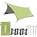 YUEDGE Portable Waterproof Tarps Rain Fly 10×13 Ft Hammock Tent Tarp Rain Tarps Shelter Sunshade with Rope and Stakes for Hiking, Backpacking & Travel