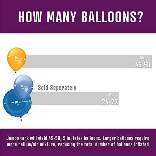 Helium Tank with 50 Balloons and White Ribbon + 12 Gold Balloon Weights