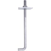 HROMIGRY 1/2&rdquo; x 10&rdquo; Concrete Anchor Bolts (25 Pack) L Shaped with Large Square Plate Washers, Hot-Dip Galvanized