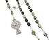 Connemara Marble Celtic Irish Cross Square Nickle Rosary Beads