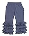 RuffleButts Baby/Toddler Girls Faux Denim Stretchy Flare Pants w/Ruffles - 6-12m