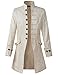 DarcChic Mens Velvet Goth Steampunk Victorian Frock Coat (XL, Cream)