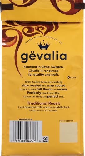 GEVALIA TRADITIONAL ROAST MILD LIGHT ROAST GROUND COFFEE, 12 OZ BAG