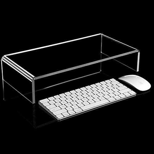 2 Pieces Clear Acrylic Computer Monitor Stand Holder Acrylic Stand Computer Stand Desktop