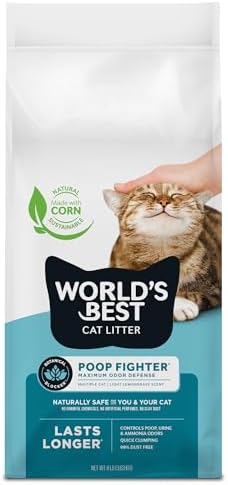 World's Best Cat Litter, Poop Fighter, Urine & Poop Odor Defense, 8 lb Bag