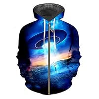 zippern Men 3D Pullover Printing Spaceship Costume Male Hoodies Sweatshirts Spaceship 6XL