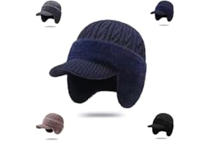 2026 Blocking Knitted Hats - Winter Warm Knitted Hat with Ear Flaps Men, Blocking Knitted Hats for Men Women