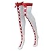 Red Stripe White Thigh-High Nurse Halloween Adult Women's Cosplay Costume Tights