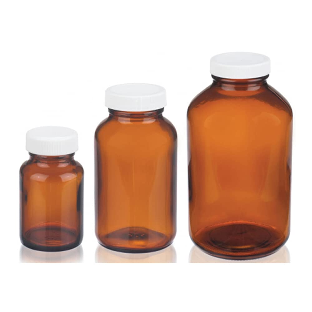 Wheaton W216954 Wide Mouth Packer Bottle, Amber
