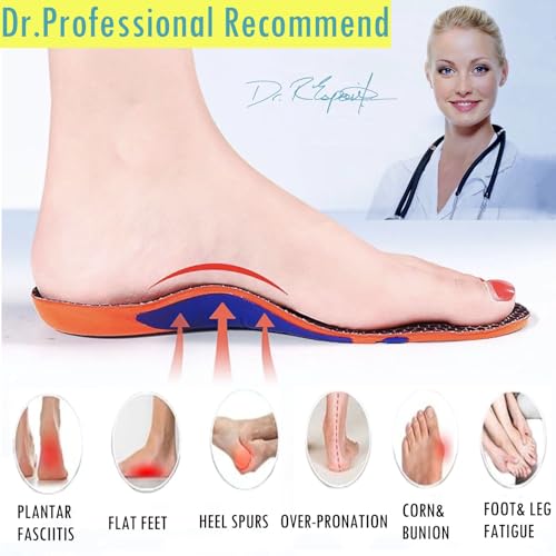Goofort Plantar Fasciitis Gel Insoles Arch Support Orthotic Insole 7-Times-Shock-Protection 3D-Xpain™-Poron for Heel Pain Metatarsal Orthopedic Flat feet Sports Work Comfort Women Men Shoe Inserts