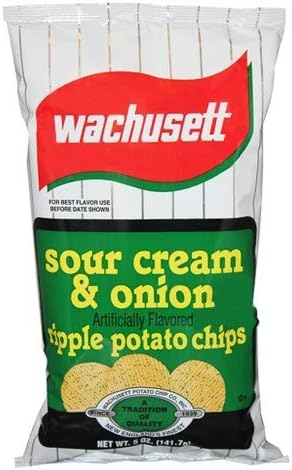 Wachusett Sour Cream & Onion Potato Chips, 5-Ounce Bags (5 Pack)