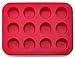 Small Silicone Mini Muffin Pans - Pack Of 2 Non-Stick Bakeware for Muffins, Cakes and Cupcakes - 12 Cups Silicone Mold / Baking Tray - Heat Resistant Tins up to 450°F - Red -By Kitch N’ Wares
