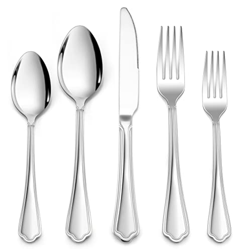 LIANYU 20Piece Silverware Cutlery Set for 4, Stainless Steel Flatware