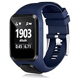 Humenn Band Compatible with Tomtom Runner 2/3 Series,Spark 3,Golfer 2,Adventurer - Silicone Replacement Runner Watchband Watch Strap for Women Men (3,Dark Blue)