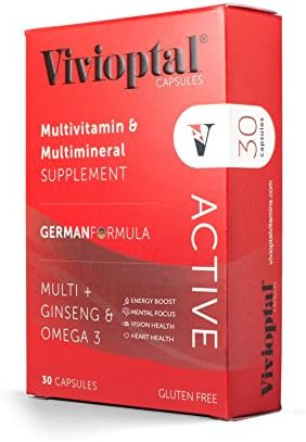 ViVivioptal Active 30 Capsules - Multivitamin & Multimineral Supplement - Ginseng & Omega 3