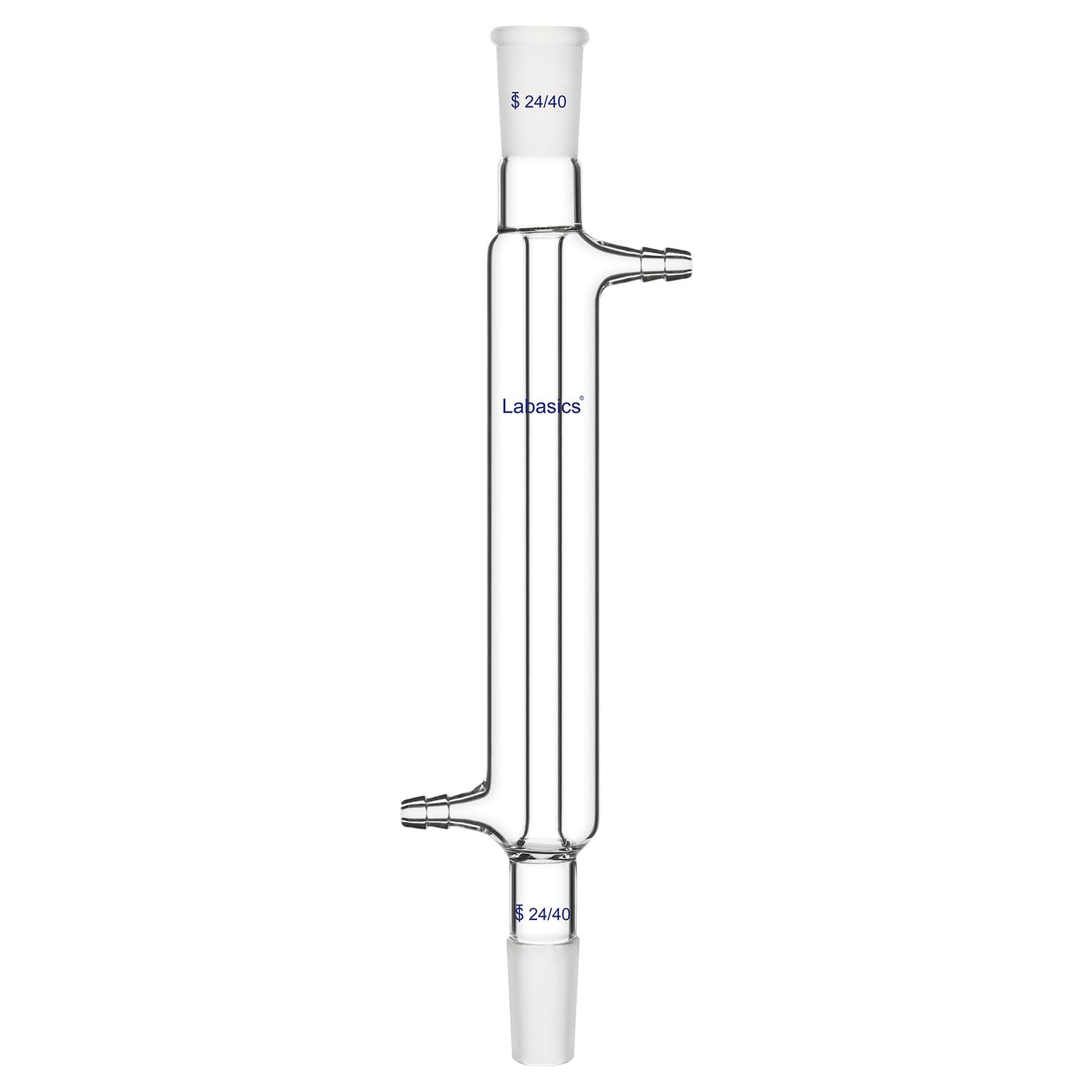 Labasics Borosilicate Glass Liebig Condenser with 24/40 Joint 200mm Jacket Length Lab Glass Condenser
