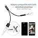2 in 1 Lightning Adapter and Charger, Lightning to 3.5mm Aux Headphone Jack Audio Adapter for iPhone X/8/8 plus/7/7 Plus (Compatible with iOS 10.3, iOS11 or Later)(Black)