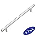 LIZAVO 701-192SN Brushed Satin Nickel Cabinet Pulls Solid Modern Euro Style T Bar Kitchen Cabinet Handles- 7-1/2