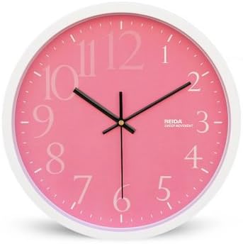 JustNile Designer 13" Non-Ticking Wall Clock - Fading Numbers Pink