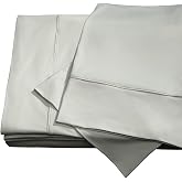 SHEEX - Midnight Label Sheets Set (Queen) Mist Gray - Cooling Sheets - Moisture Wicking - 1 Flat Cooling Sheet, 1 Fitted Cooling Sheet, 2 Pillow Covers - Wrinkle Free - Sleep Aid