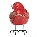 Drew Derose Glossy Red Bird On Metal Feet 4 x 4 Ceramic Collectible Figurine
