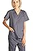 Dagacci Medical Uniform Womens and Mens Scrubs Set Medical Scrubs Shirt Top and Pant, Pewter Gray, Large, Short Sleeve