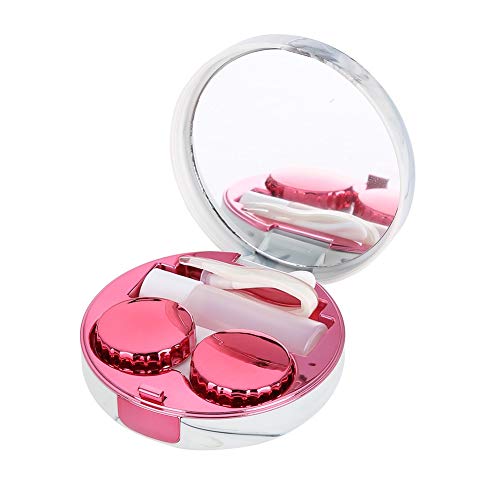Contact Lens Box 4 colors Contact lenses Soaking case Portable plastic Marble pattern Eye care kit Container(red) - Thumbnail 2