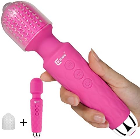 CNHIDEE Mini Wireless Wand Massager Relieves Stress Waterproof Rechargeable Neck Shoulder Body Back Sport Massage Travel Friendly 20X Magic Patterns Vibration Personal Quiet Powerful Mini Size(Red)