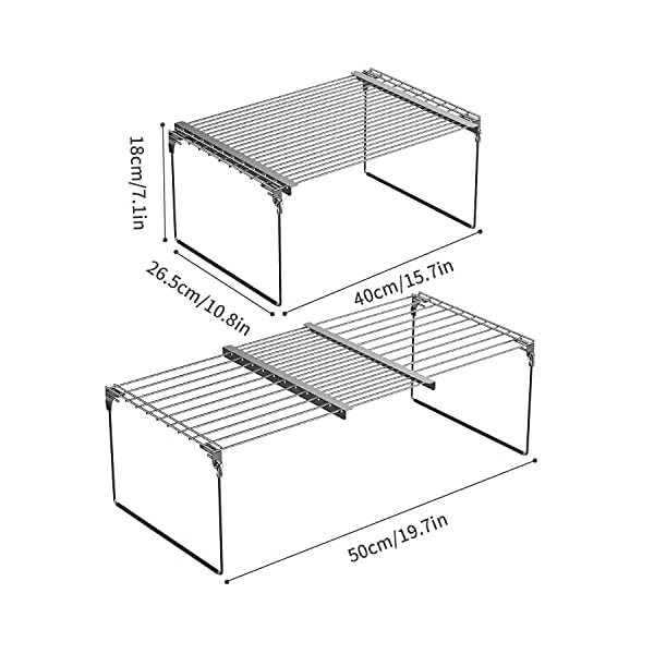 HapiRm Cupboard Shelf Organiser Adjustable Cupboard Storage, Kitchen Cupboard Organiser Pantry Organizers and Storage…
