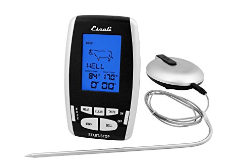 Escali DHRW1 Wireless Thermometer & Timer, Black/Silver