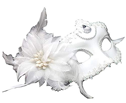 Inception-Pro-Infinite-Maschera-Veneziana-Donna-Sexy-Bianco-Maschera-Carnevale-Venezia-con-Fiore-Idea-Regalo-Originale-Natale-Compleanno