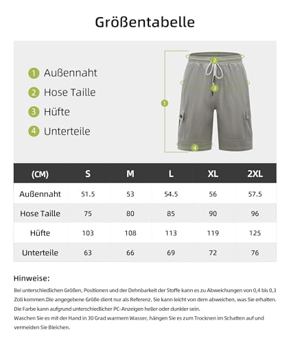 JACKETOWN Men's Cotton Cargo Shorts - Summer Casual Bermuda Shorts With Elastic Waist
