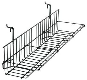 Slatwall Shelving 23.5" x 6" x 4", Black, Fits Slatwall and Gridwall
