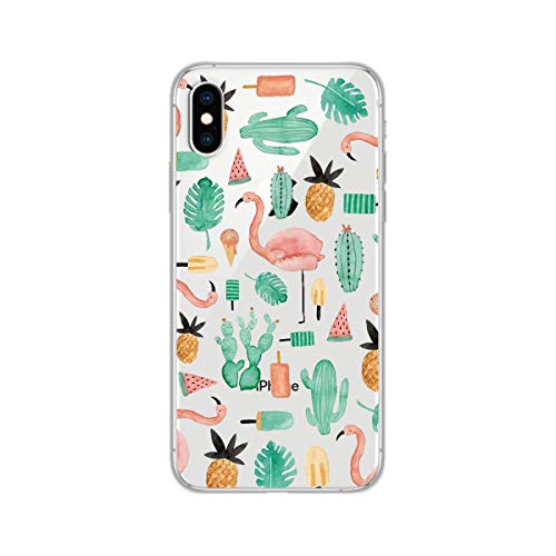 FancyCase Compatible with iPhone Xs Max Case,New Animal Style Soft TPU Protective iPhone Xs Max Case by Fancy Case (Flamingo with Cactus)